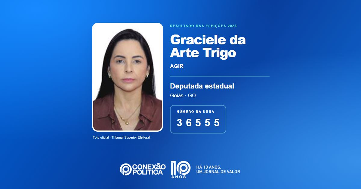 Foto oficial de Deputado Estadual — Eleições 2026: Graciele da Arte Trigo, do AGIR, é eleita deputada estadual em GO com 37.252 votos