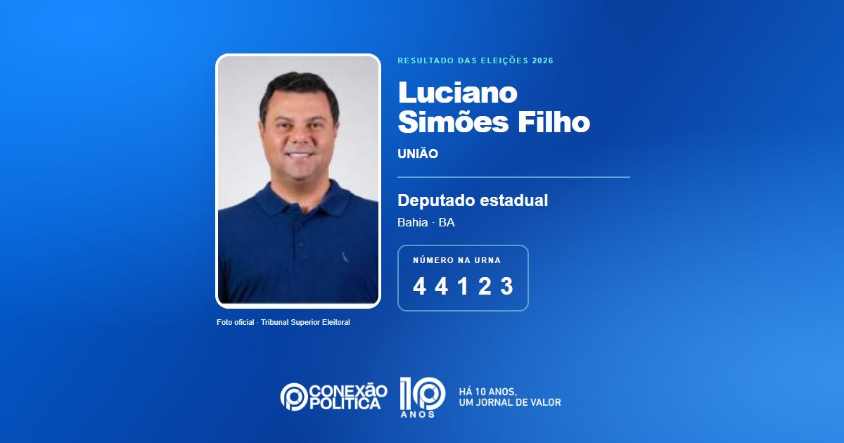 Foto oficial de Deputado Estadual — Eleições 2026: Luciano Simões Filho, do UNIÃO, é eleito deputado estadual na BA com 60.711 votos