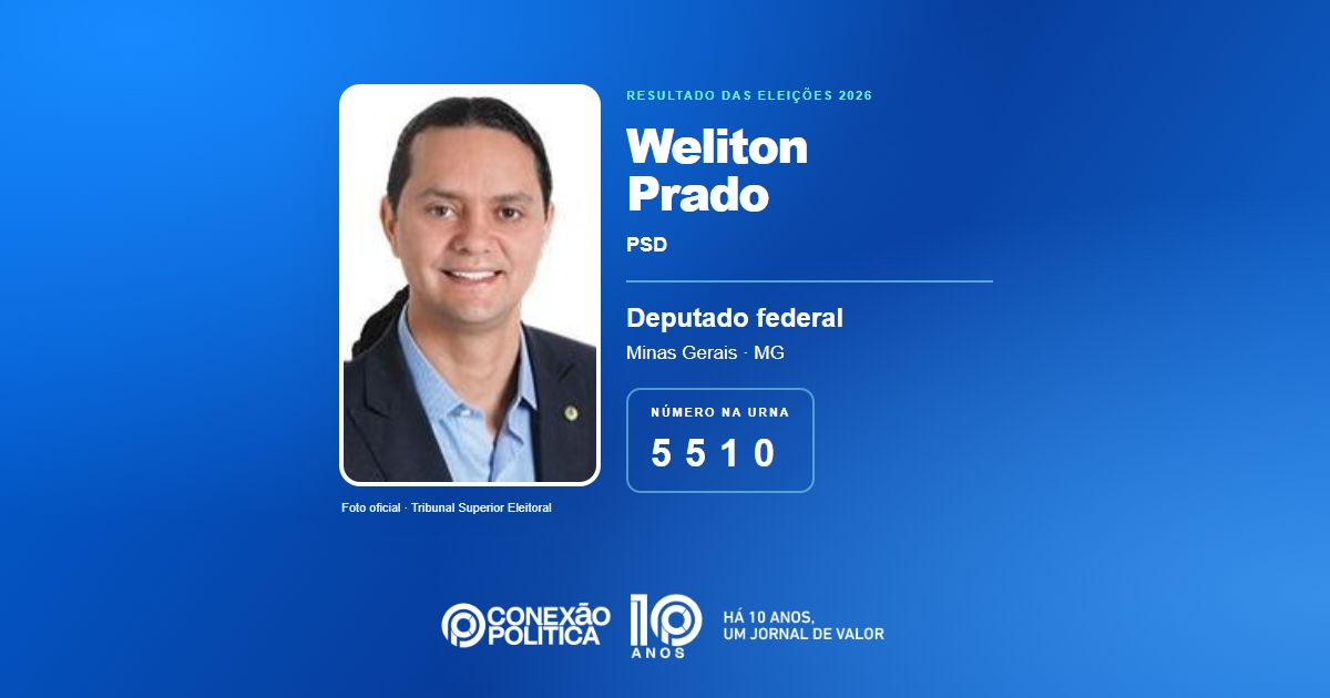 Foto oficial de Deputado Federal — Eleições 2026: Weliton Prado, do PSD, é eleito deputado federal em MG com 129.366 votos