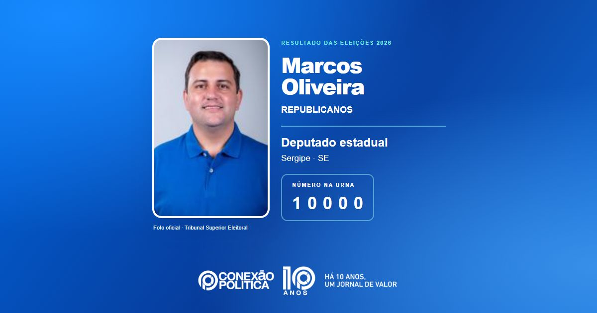 Foto oficial de Deputado Estadual — Eleições 2026: Marcos Oliveira, do REPUBLICANOS, é eleito deputado estadual em SE com 28.839 votos