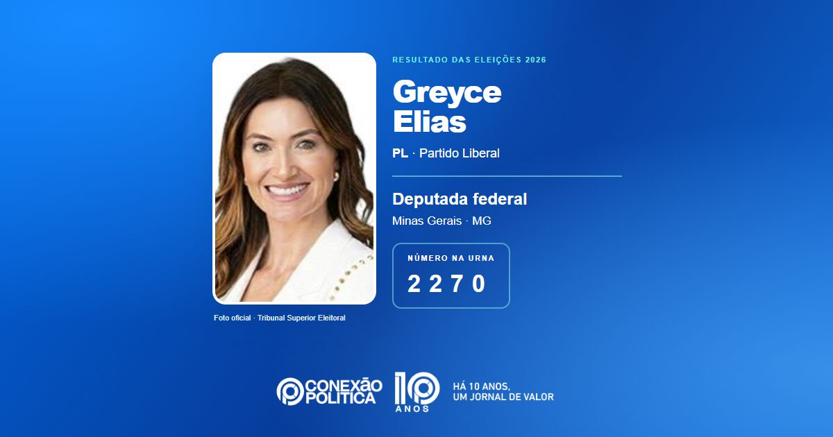 Foto oficial de Deputado Federal — Eleições 2026: Greyce Elias, do PL, é eleita deputada federal em MG com 66.395 votos