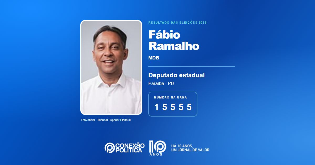 Foto oficial de Deputado Estadual — Eleições 2026: Fábio Ramalho, do MDB, é eleito deputado estadual na PB com 44.187 votos