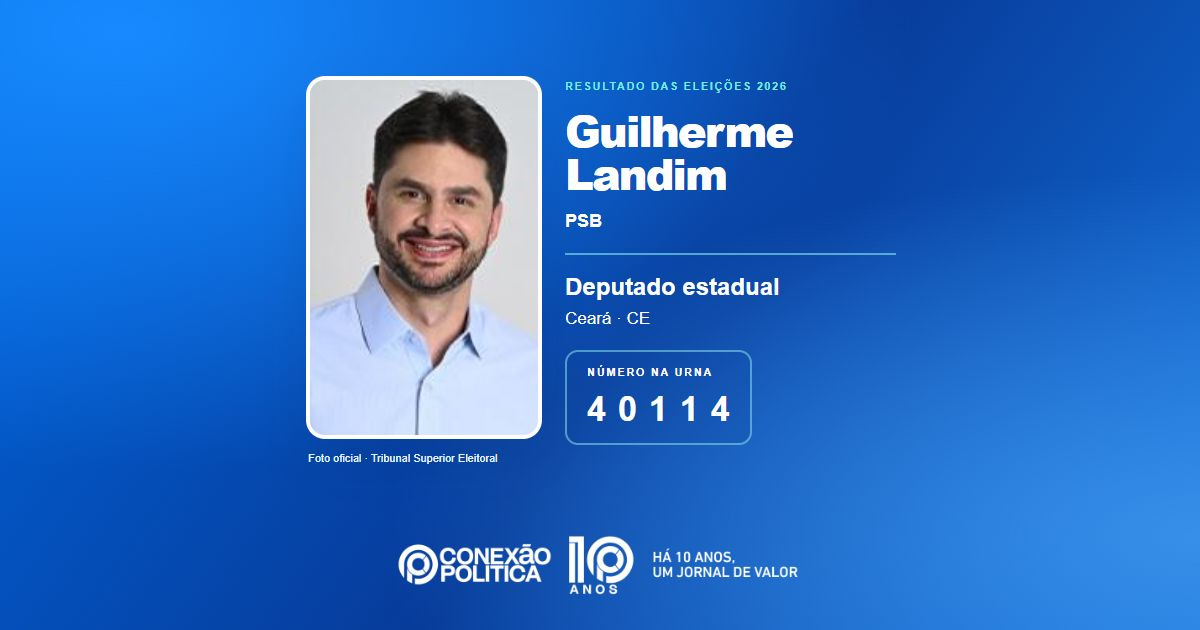 Foto oficial de Deputado Estadual — Eleições 2026: Guilherme Landim, do PSB, é eleito deputado estadual no CE com 80.192 votos