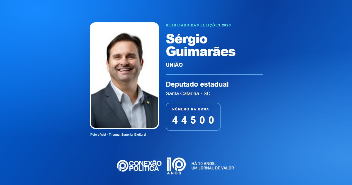 Foto oficial de Deputado Estadual — Eleições 2026: Sérgio Guimarães, do UNIÃO, é eleito deputado estadual em SC com 87.761 votos