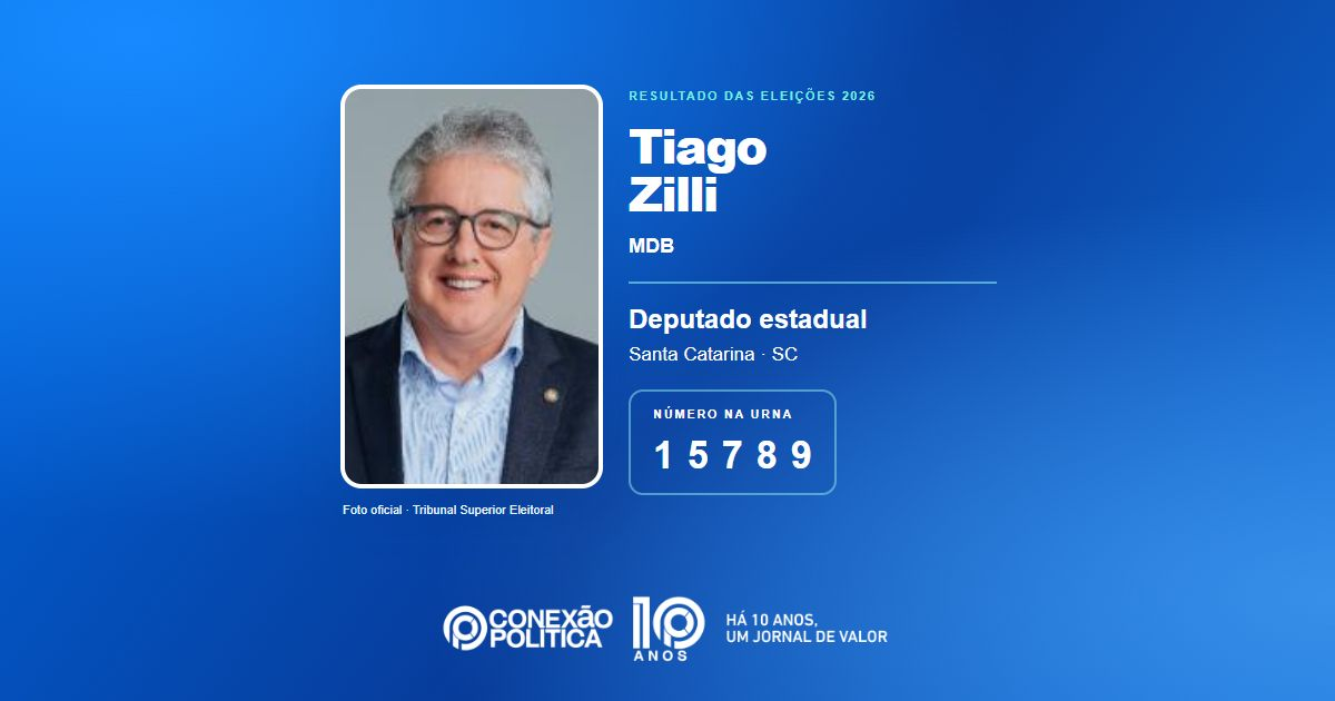 Foto oficial de Deputado Estadual — Eleições 2026: Tiago Zilli, do MDB, é eleito deputado estadual em SC com 41.548 votos
