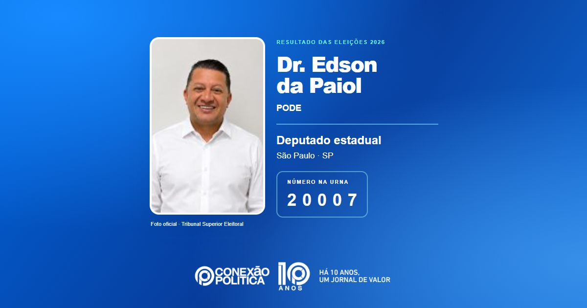 Foto oficial de Deputado Estadual — Eleições 2026: Dr. Edson da Paiol, do PODE, é eleito deputado estadual em SP com 124.394 votos