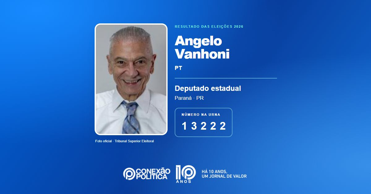 Foto oficial de Deputado Estadual — Eleições 2026: Angelo Vanhoni, do PT, é eleito deputado estadual no PR com 35.862 votos