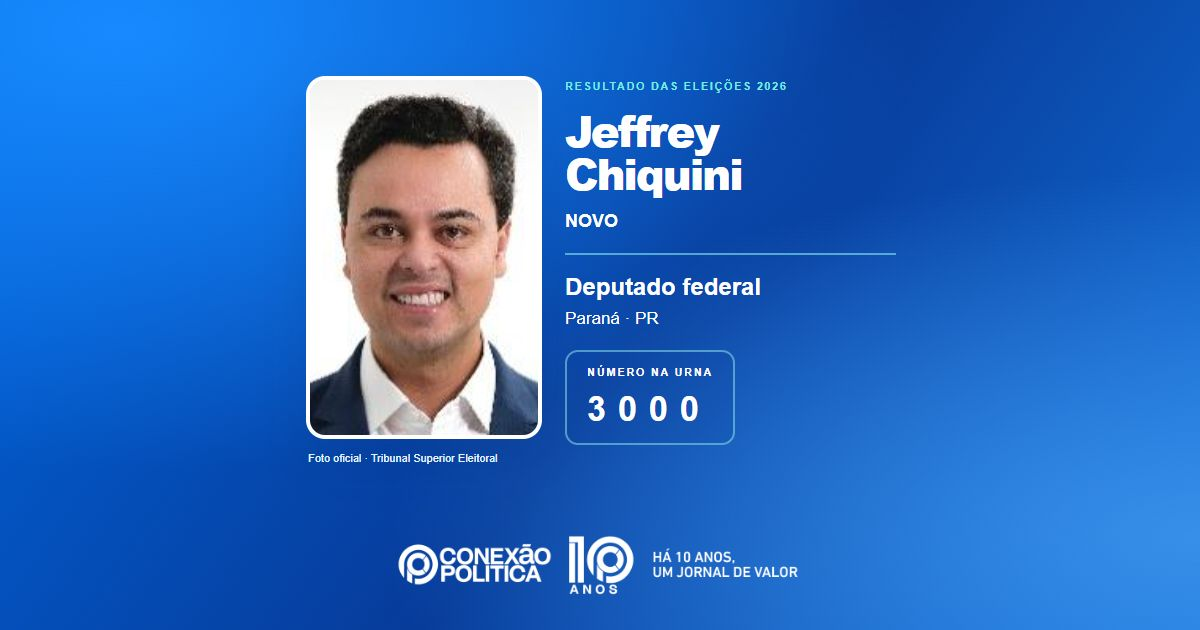 Foto oficial de Deputado Federal — Eleições 2026: Jeffrey Chiquini, do NOVO, é eleito deputado federal no PR com 425.399 votos