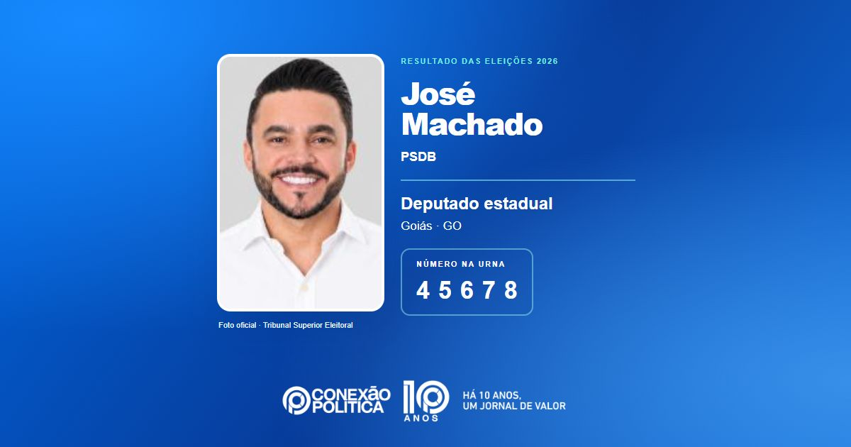 Foto oficial de Deputado Estadual — Eleições 2026: José Machado, do PSDB, é eleito deputado estadual em GO com 49.950 votos