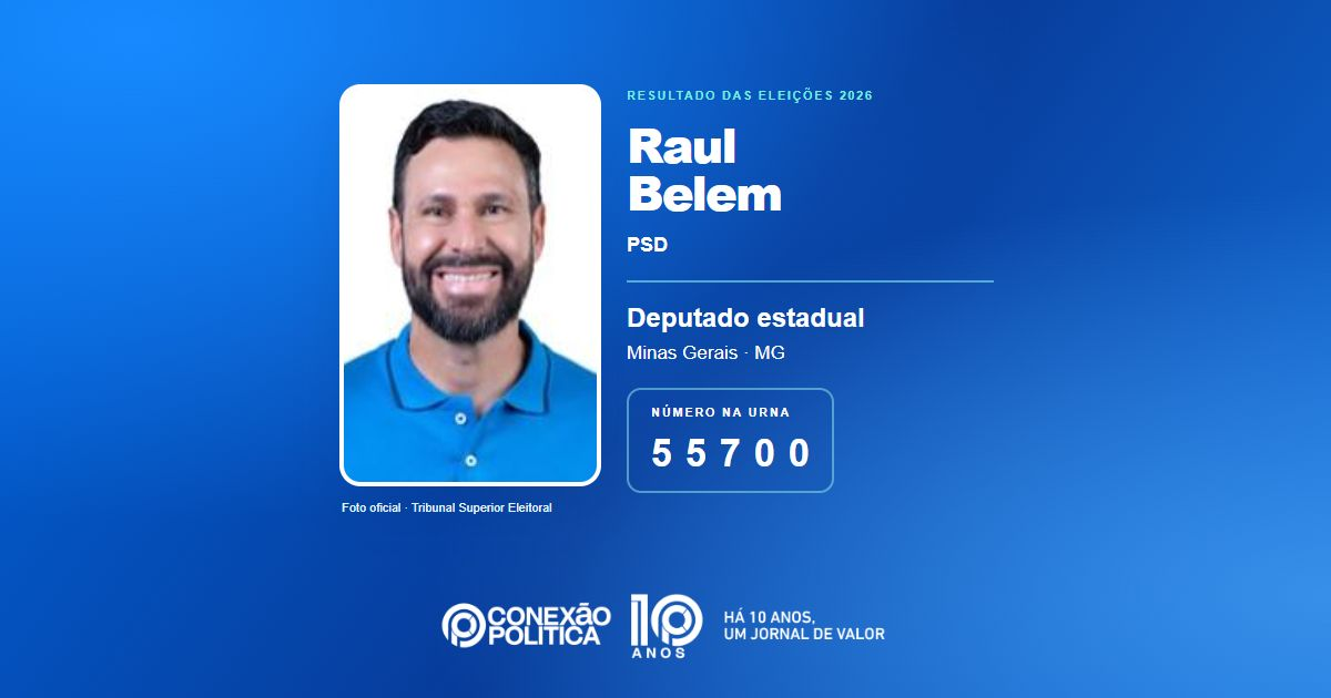 Foto oficial de Deputado Estadual — Eleições 2026: Raul Belem, do PSD, é eleito deputado estadual em MG com 74.546 votos