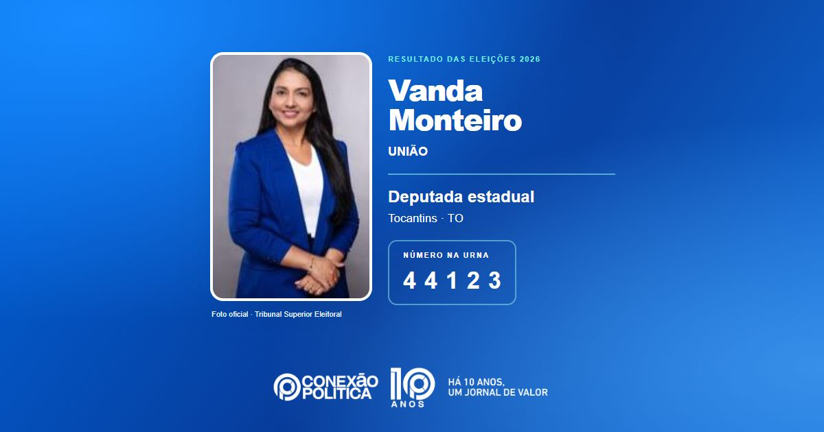 Foto oficial de Deputado Estadual — Eleições 2026: Vanda Monteiro, do UNIÃO, é eleita deputada estadual no TO com 22.169 votos