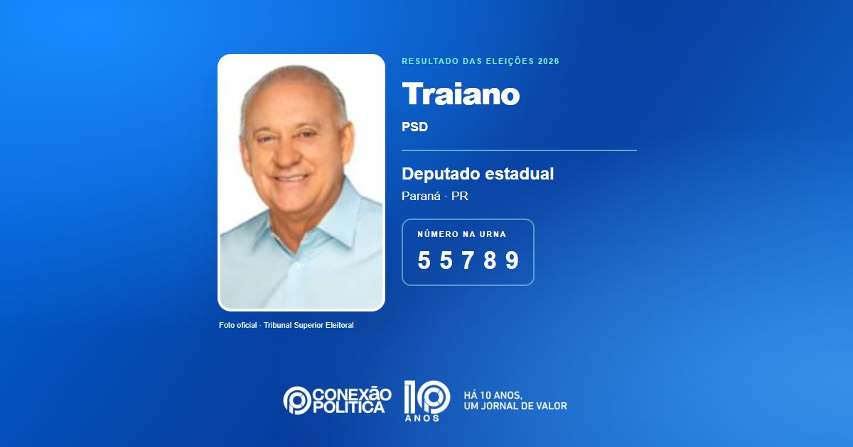 Foto oficial de Deputado Estadual — Eleições 2026: Traiano, do PSD, é eleito deputado estadual no PR com 75.694 votos