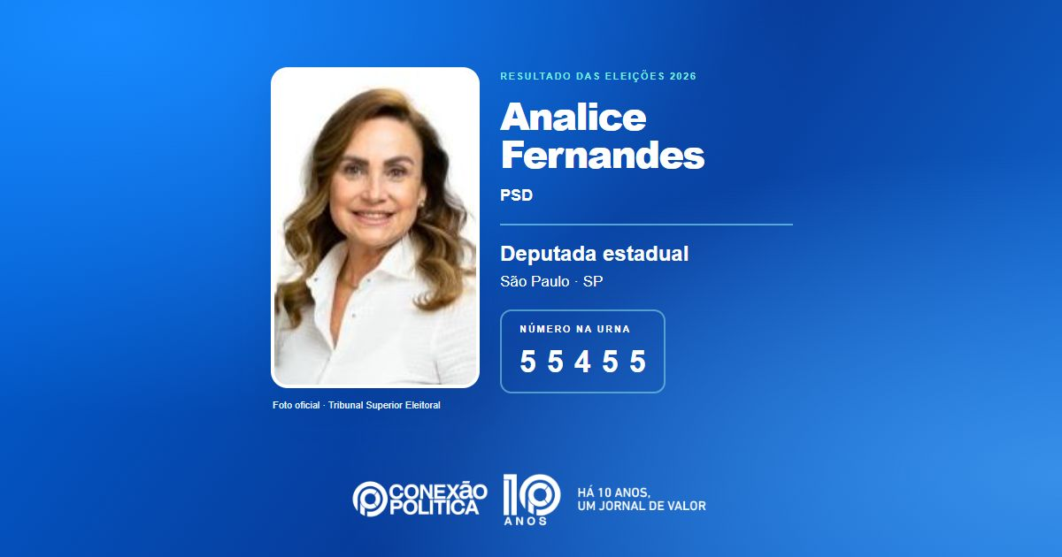 Foto oficial de Deputado Estadual — Eleições 2026: Analice Fernandes, do PSD, é eleita deputada estadual em SP com 88.784 votos