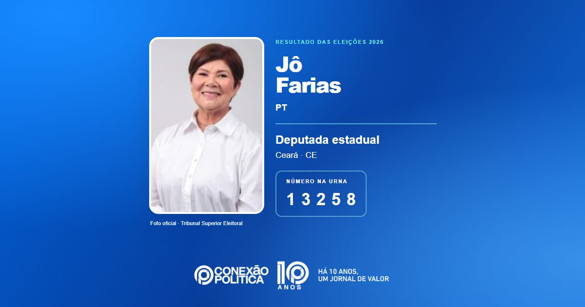 Foto oficial de Deputado Estadual — Eleições 2026: Jô Farias, do PT, é eleita deputada estadual no CE com 79.829 votos