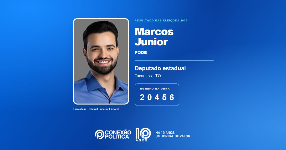 Foto oficial de Deputado Estadual — Eleições 2026: Marcos Junior, do PODE, é eleito deputado estadual no TO com 18.668 votos