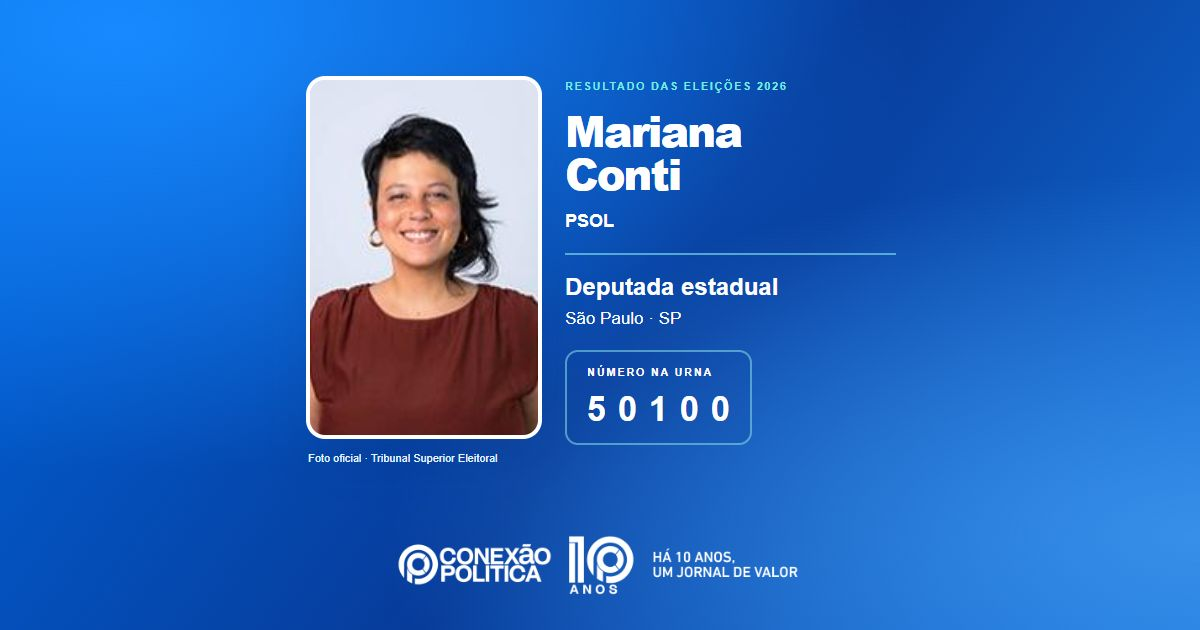 Foto oficial de Deputado Estadual — Eleições 2026: Mariana Conti, do PSOL, é eleita deputada estadual em SP com 126.344 votos
