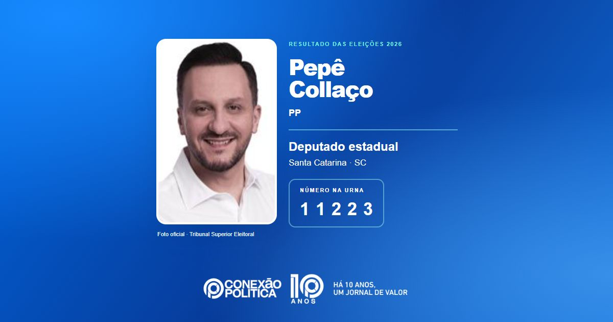 Foto oficial de Deputado Estadual — Eleições 2026: Pepê Collaço, do PP, é eleito deputado estadual em SC com 57.470 votos