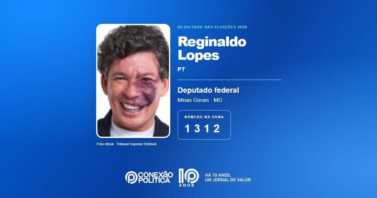 Foto oficial de Deputado Federal — Eleições 2026: Reginaldo Lopes, do PT, é eleito deputado federal em MG com 215.192 votos