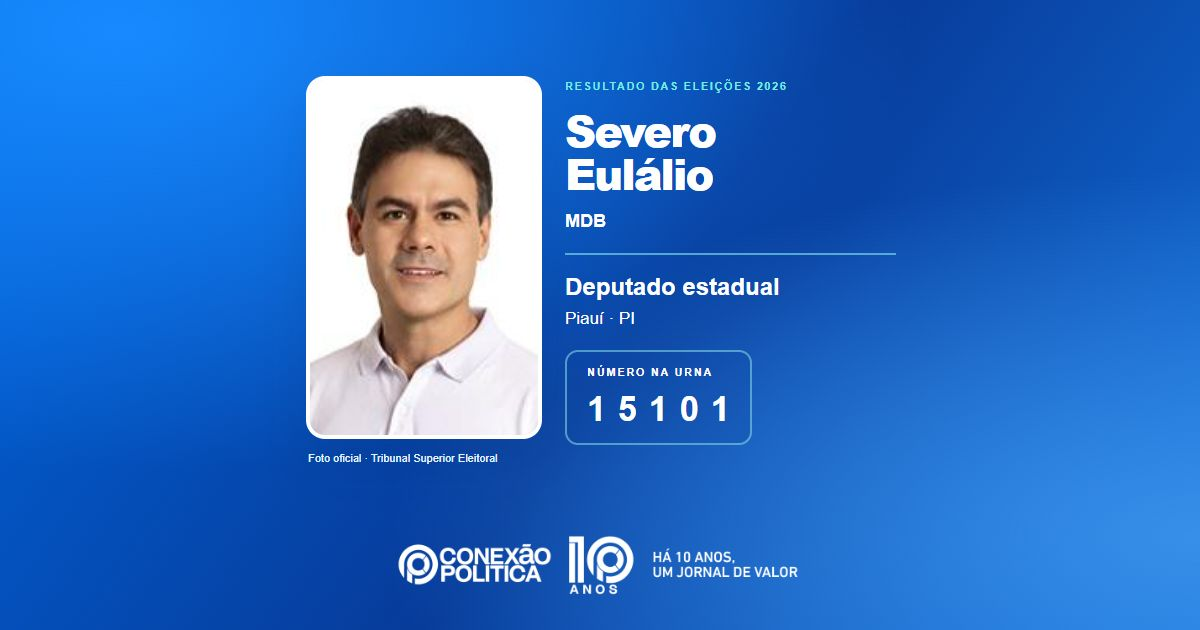 Foto oficial de Deputado Estadual — Eleições 2026: Severo Eulálio, do MDB, é eleito deputado estadual no PI com 90.728 votos
