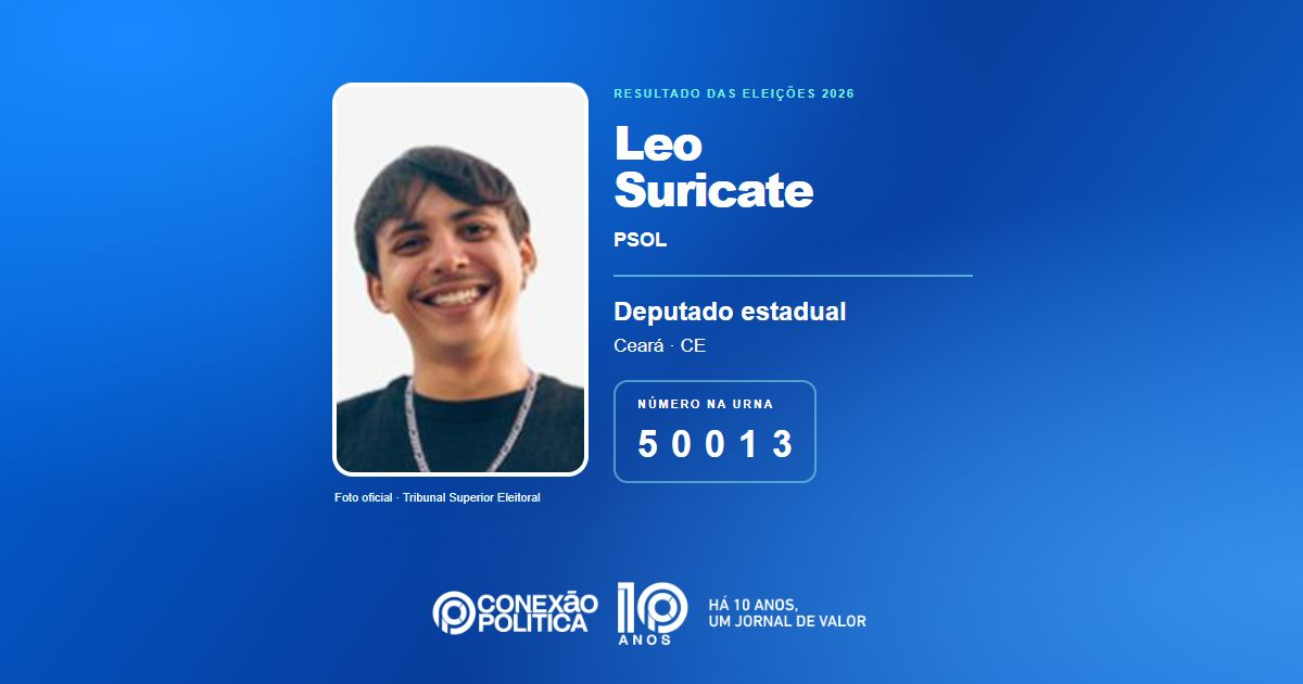 Foto oficial de Deputado Estadual — Eleições 2026: Leo Suricate, do PSOL, é eleito deputado estadual no CE com 39.510 votos