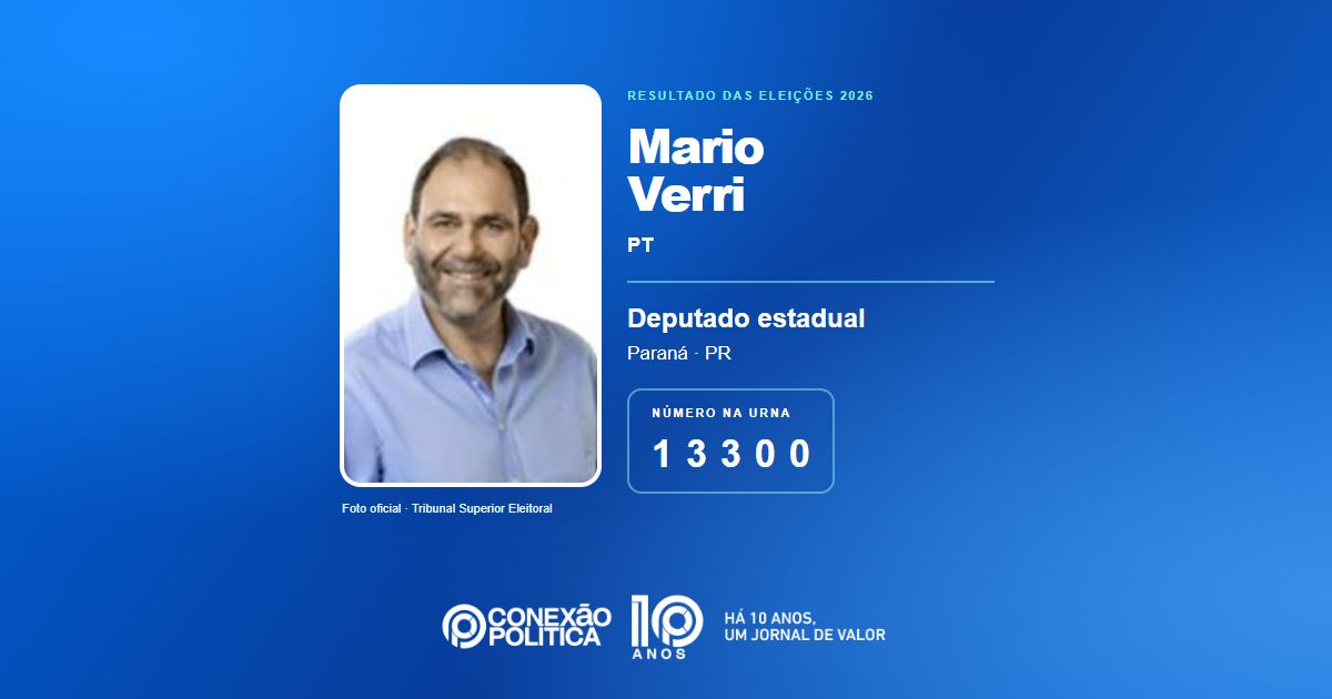 Foto oficial de Deputado Estadual — Eleições 2026: Mario Verri, do PT, é eleito deputado estadual no PR com 45.047 votos