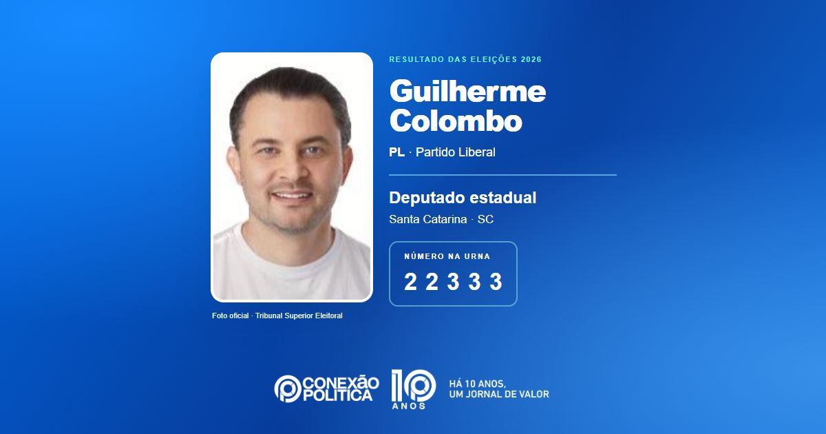 Foto oficial de Deputado Estadual — Eleições 2026: Guilherme Colombo, do PL, é eleito deputado estadual em SC com 76.041 votos