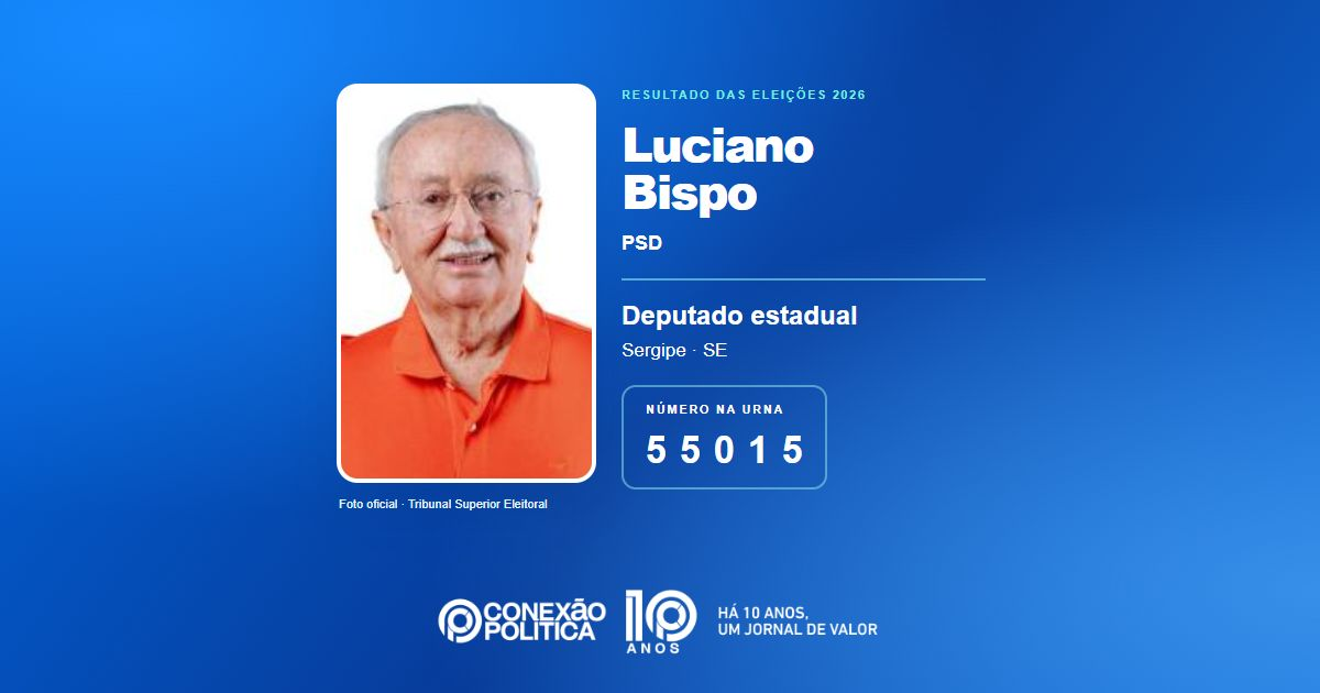 Foto oficial de Deputado Estadual — Eleições 2026: Luciano Bispo, do PSD, é eleito deputado estadual em SE com 29.088 votos