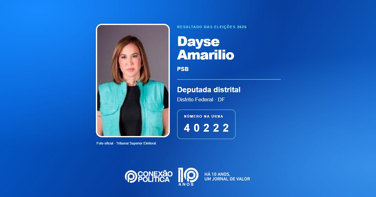 Foto oficial de Deputado Distrital — Eleições 2026: Dayse Amarilio, do PSB, é eleita deputada distrital no DF com 15.440 votos
