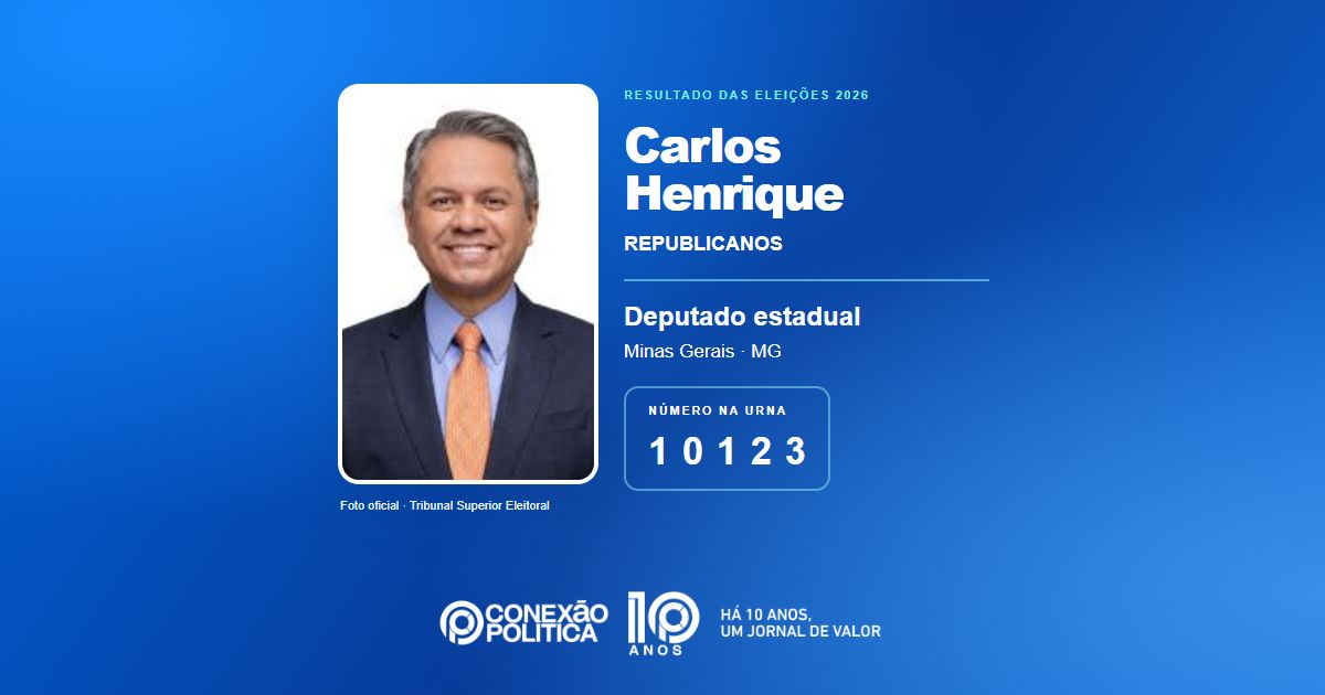 Foto oficial de Deputado Estadual — Eleições 2026: Carlos Henrique, do REPUBLICANOS, é eleito deputado estadual em MG com 76.135 votos