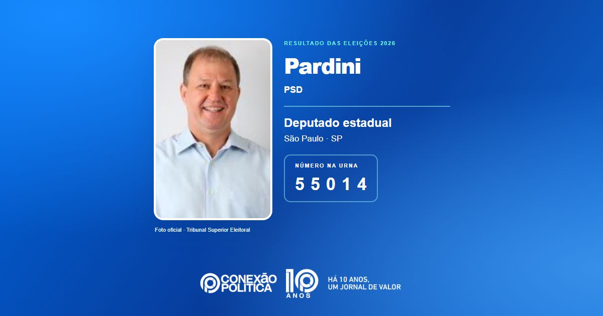 Foto oficial de Deputado Estadual — Eleições 2026: Pardini, do PSD, é eleito deputado estadual em SP com 89.558 votos