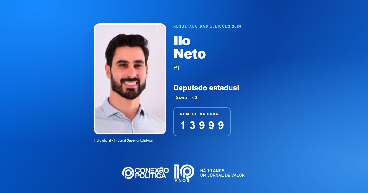Foto oficial de Deputado Estadual — Eleições 2026: Ilo Neto, do PT, é eleito deputado estadual no CE com 65.004 votos