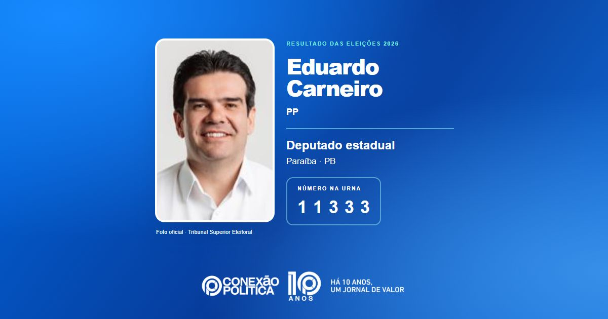 Foto oficial de Deputado Estadual — Eleições 2026: Eduardo Carneiro, do PP, é eleito deputado estadual na PB com 52.291 votos