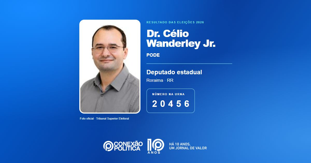 Foto oficial de Deputado Estadual — Eleições 2026: Dr. Célio Wanderley Jr., do PODE, é eleito deputado estadual em RR com 5.834 votos