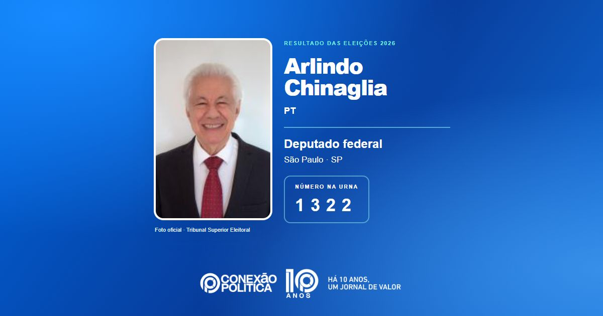 Foto oficial de Deputado Federal — Eleições 2026: Arlindo Chinaglia, do PT, é eleito deputado federal em SP com 124.121 votos
