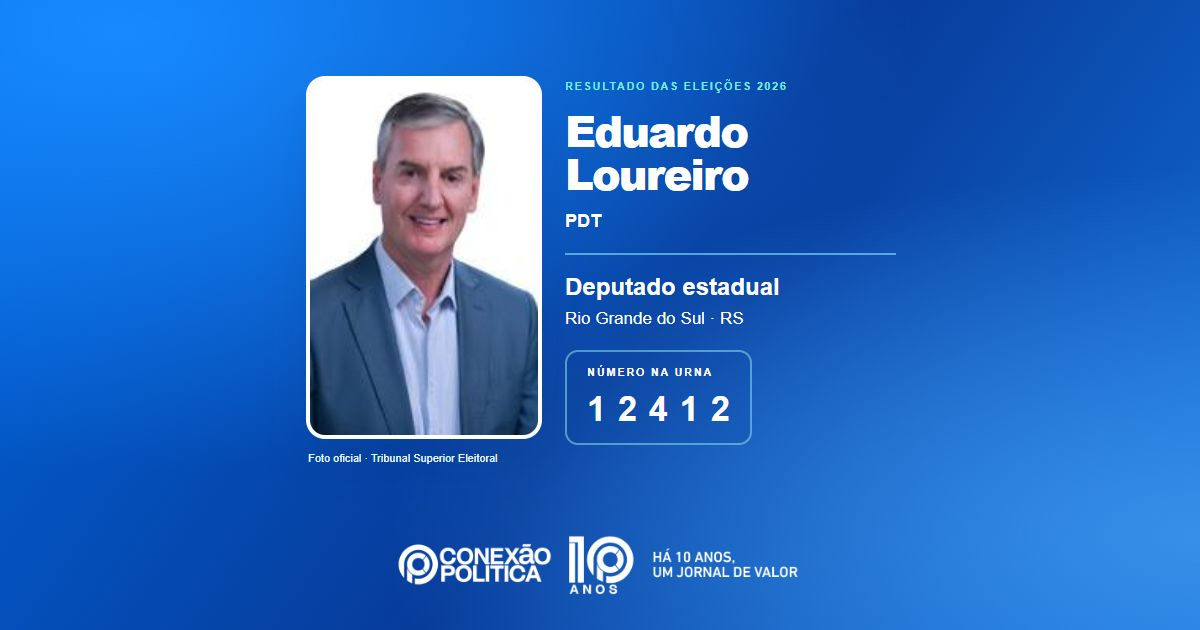Foto oficial de Deputado Estadual — Eleições 2026: Eduardo Loureiro, do PDT, é eleito deputado estadual no RS com 39.890 votos