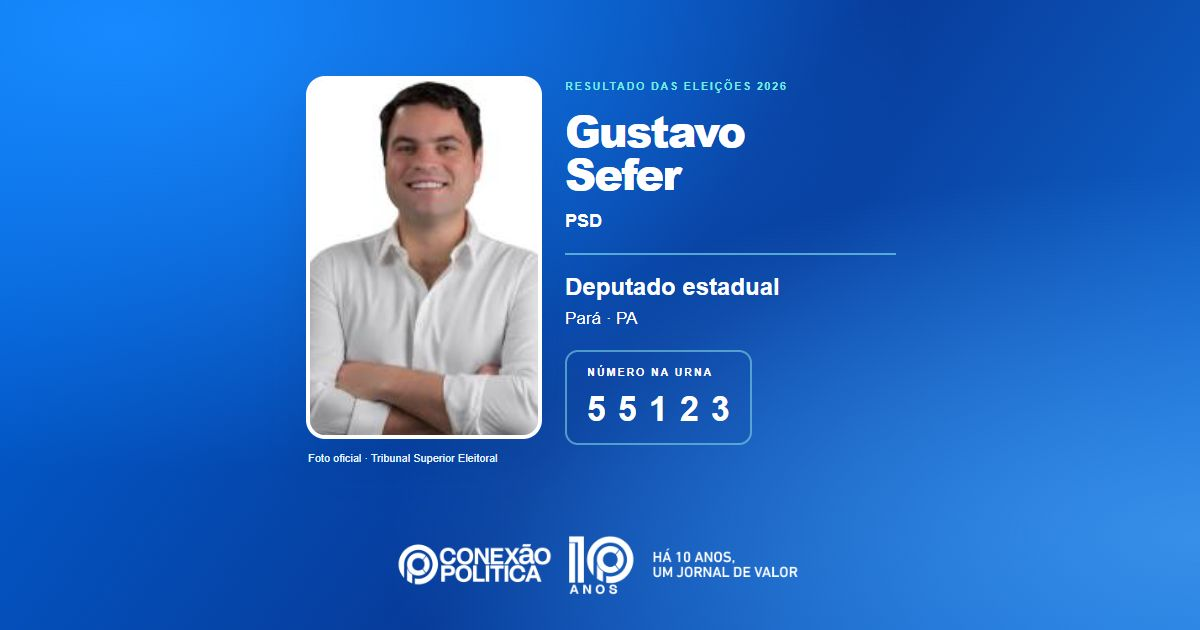 Foto oficial de Deputado Estadual — Eleições 2026: Gustavo Sefer, do PSD, é eleito deputado estadual no PA com 100.026 votos