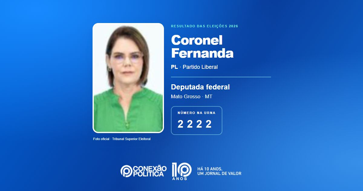 Foto oficial de Deputado Federal — Eleições 2026: Coronel Fernanda, do PL, é eleita deputada federal em MT com 205.064 votos