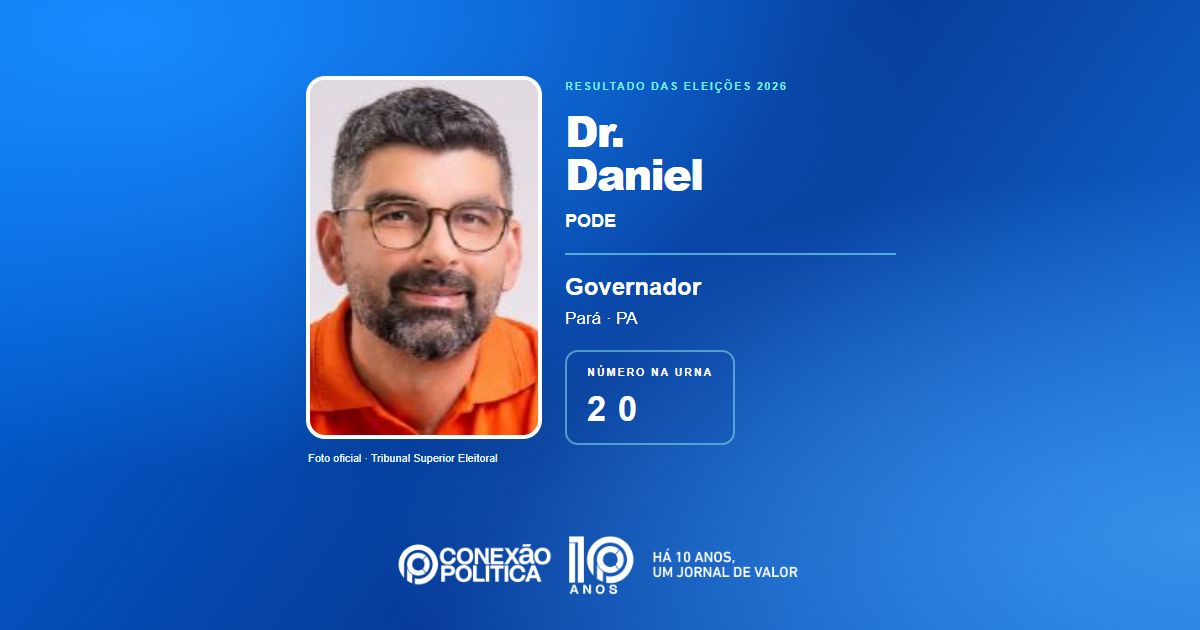 Foto oficial de Governador — Eleições 2026: Dr. Daniel, do PODE, é eleito governador no PA com 2.345.721 votos
