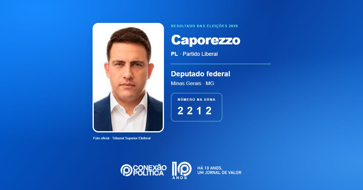 Foto oficial de Deputado Federal — Eleições 2026: Caporezzo, do PL, é eleito deputado federal em MG com 57.878 votos