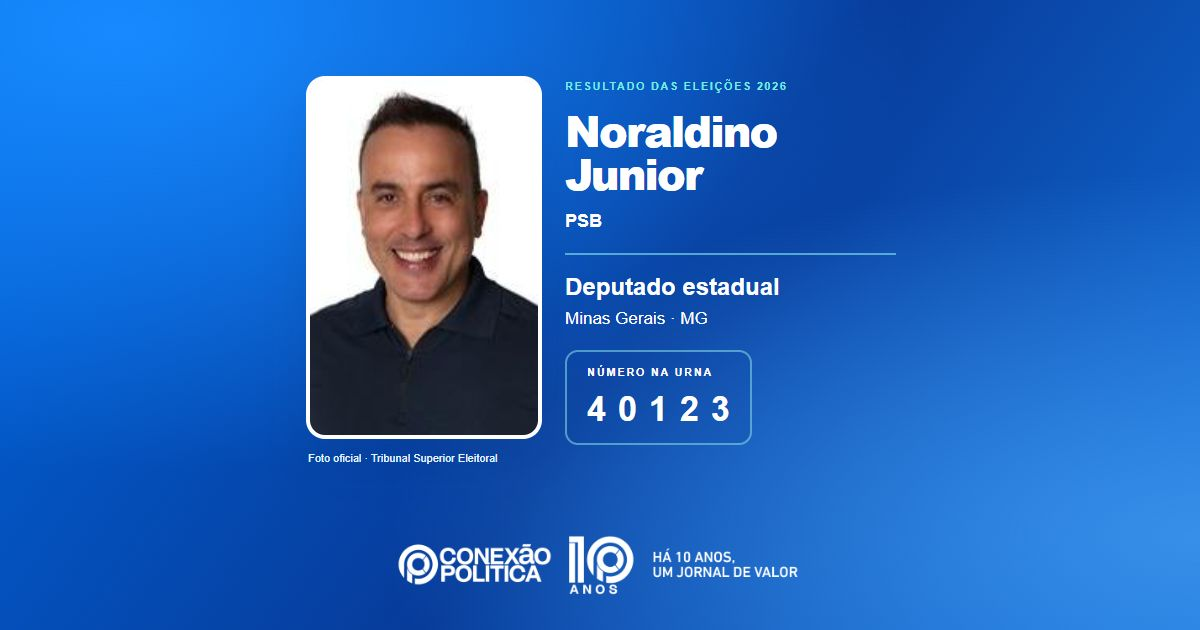 Foto oficial de Deputado Estadual — Eleições 2026: Noraldino Junior, do PSB, é eleito deputado estadual em MG com 89.480 votos