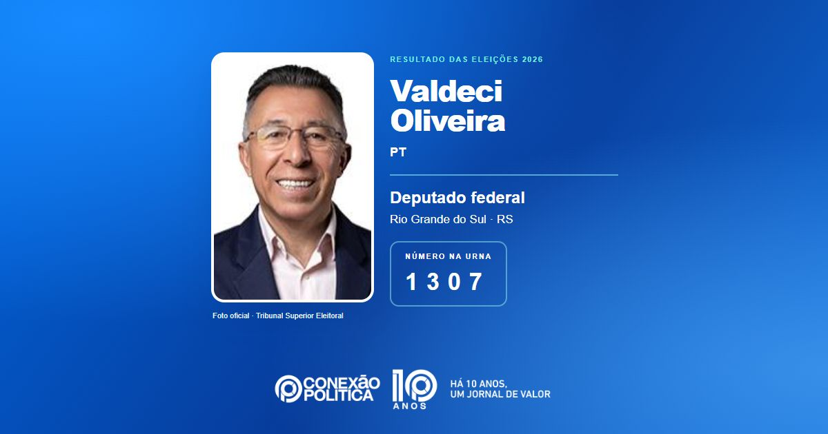 Foto oficial de Deputado Federal — Eleições 2026: Valdeci Oliveira, do PT, é eleito deputado federal no RS com 93.419 votos