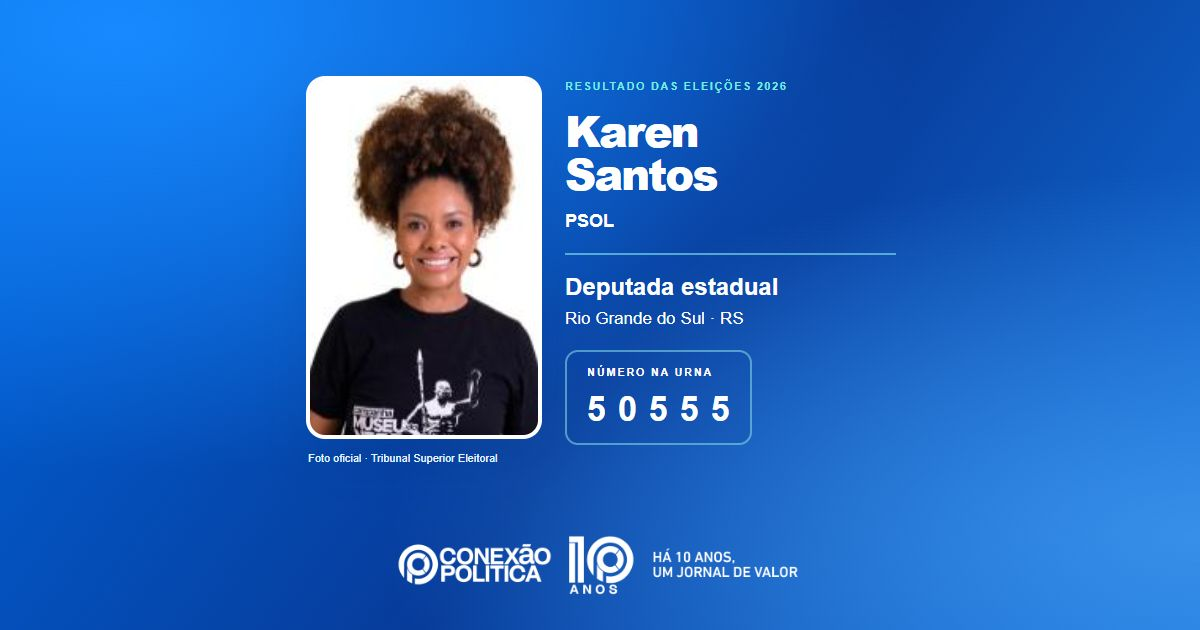 Foto oficial de Deputado Estadual — Eleições 2026: Karen Santos, do PSOL, é eleita deputada estadual no RS com 40.998 votos