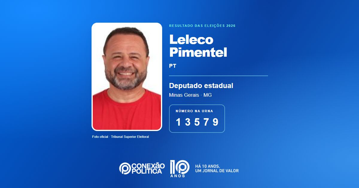Foto oficial de Deputado Estadual — Eleições 2026: Leleco Pimentel, do PT, é eleito deputado estadual em MG com 59.499 votos