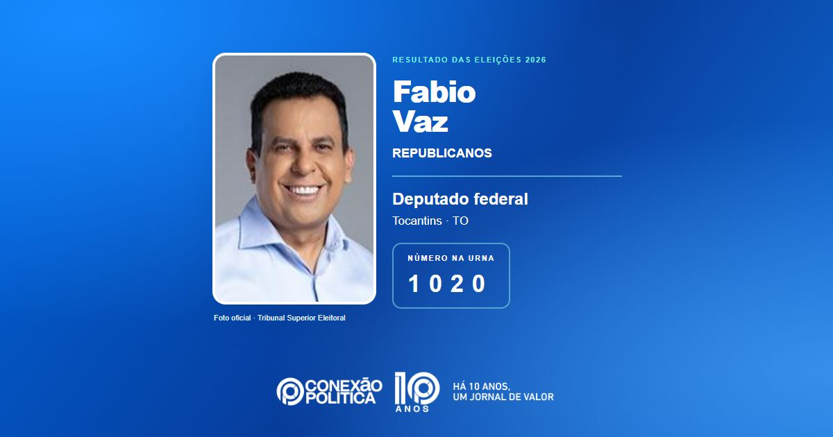 Foto oficial de Deputado Federal — Eleições 2026: Fabio Vaz, do REPUBLICANOS, é eleito deputado federal no TO com 64.601 votos