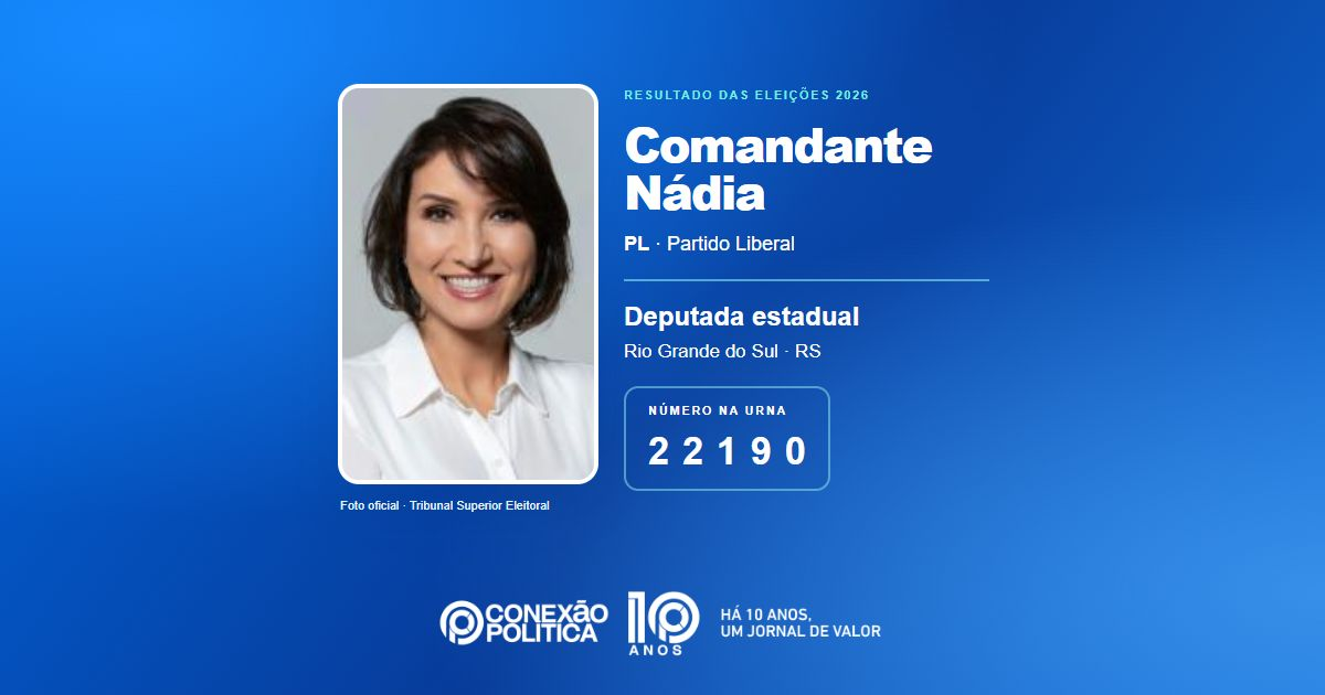 Foto oficial de Deputado Estadual — Eleições 2026: Comandante Nádia, do PL, é eleita deputada estadual no RS com 111.341 votos