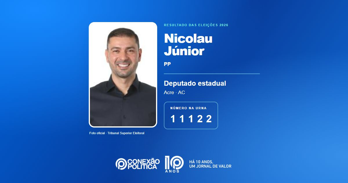 Foto oficial de Deputado Estadual — Eleições 2026: Nicolau Júnior, do PP, é eleito deputado estadual no AC com 18.149 votos