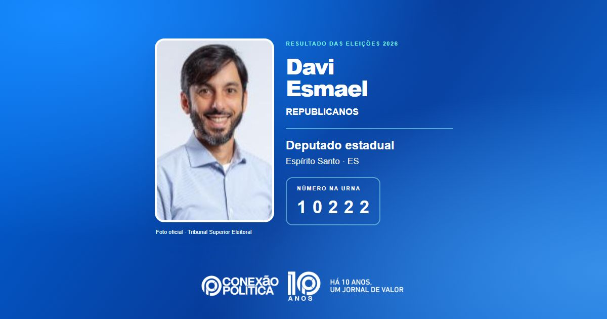Foto oficial de Deputado Estadual — Eleições 2026: Davi Esmael, do REPUBLICANOS, é eleito deputado estadual no ES com 24.289 votos