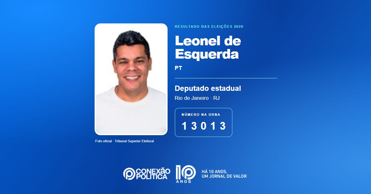 Foto oficial de Deputado Estadual — Eleições 2026: Leonel de Esquerda, do PT, é eleito deputado estadual no RJ com 44.597 votos