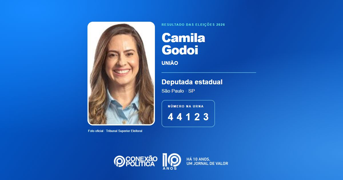 Foto oficial de Deputado Estadual — Eleições 2026: Camila Godoi, do UNIÃO, é eleita deputada estadual em SP com 74.733 votos