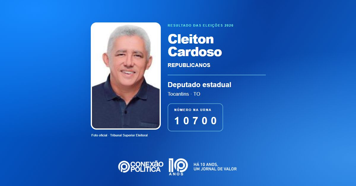 Foto oficial de Deputado Estadual — Eleições 2026: Cleiton Cardoso, do REPUBLICANOS, é eleito deputado estadual no TO com 23.960 votos